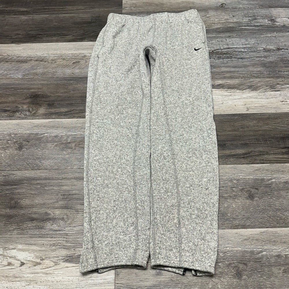 Nike Heathered Gray Mens‎ S Ankle Zip Fleece Joggers Sweatpants Mini Swoosh Logo